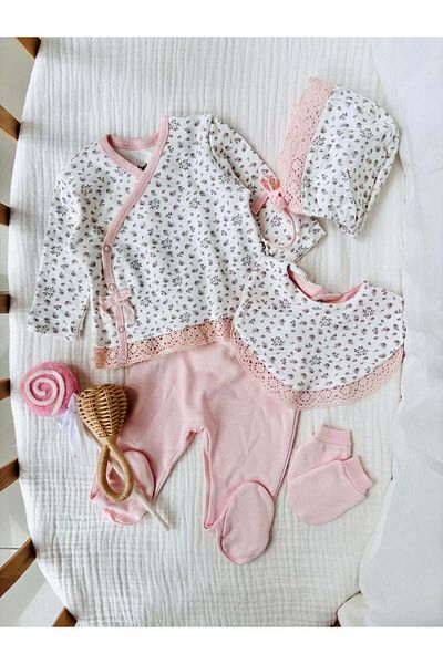 NUNU BABY Minora Floral 5 Piece Newborn Set