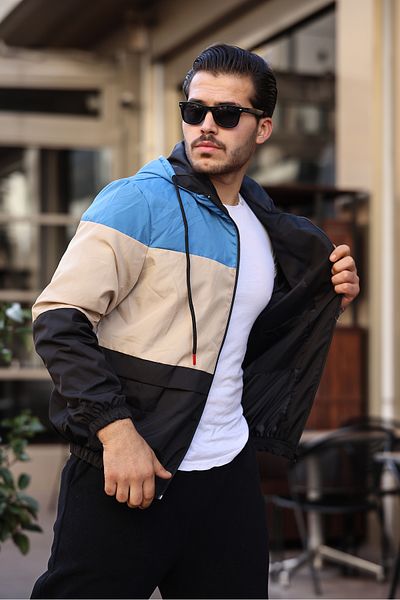 ÖNDER MODA Ανδρικό αδιάβροχο με επένδυση με κουκούλα με τσέπες