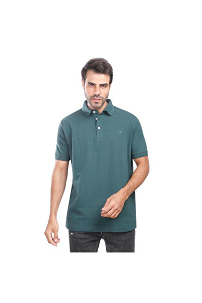 COUP - قميص بولو سادة بأكمام قصيرة 1100238-زيتوني Xl