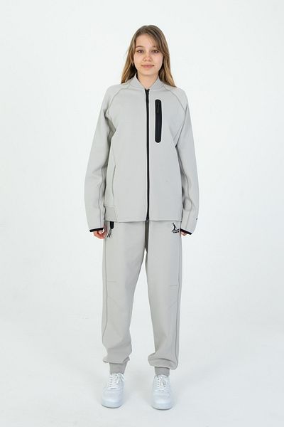 Black One Girls/Boys Adjustable Waist Zip Printed Tracksuit Set