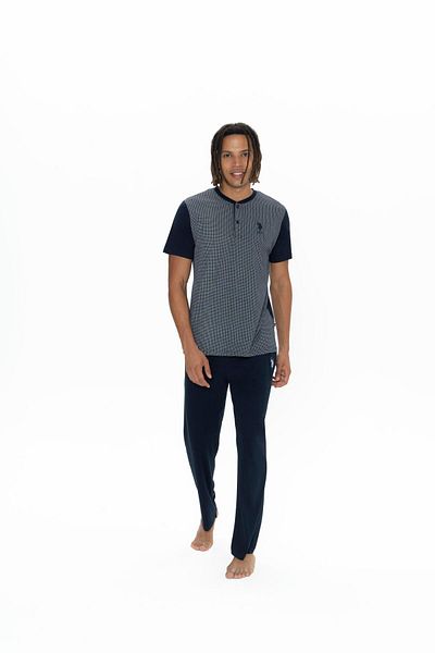 U.S. Polo Assn. Πόλο Ασν. Ανδρικό σετ πιτζάμα 3 τεμαχίων Navy Blue