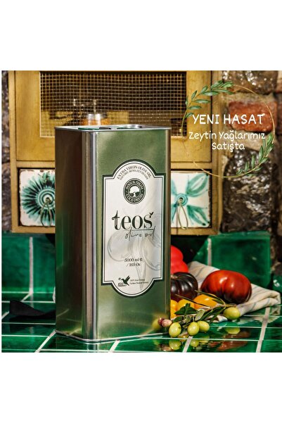 Teos Olive Oil Yeni Hasat 2025/2026 5 Lt Teneke Natürel Sızma Zeytinyağı