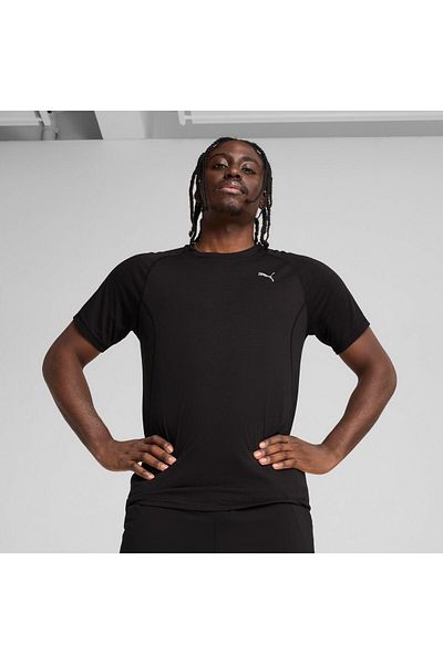 Puma Ανδρικό μπλουζάκι με τρία μπλουζάκια μαύρου ταχύτητας Run 526603 -01