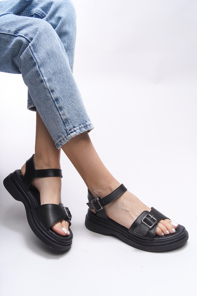 Riccon Sandale Bridleia negre pentru femei - 0012210   Model