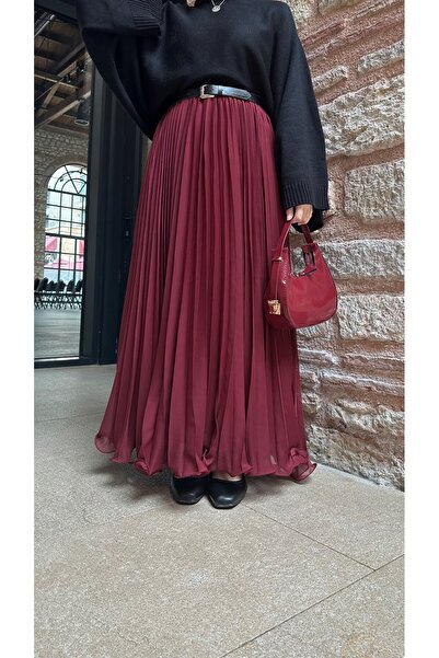 modamafra Burgundy Rue Chiffon Skirt