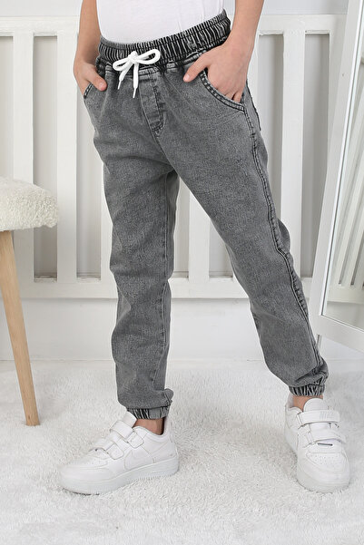 e-çocuk Boy's Gray Jeans with Elastic Waist