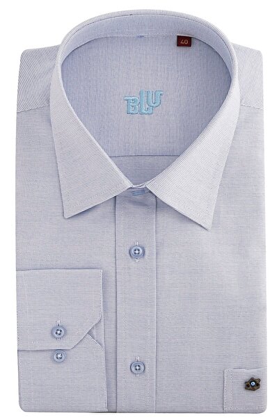 BLU Yarım Italyan Yaka Klasik Gömlek