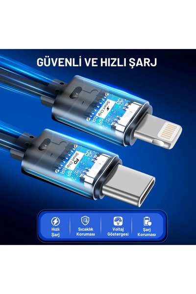 Embatech 66w Dahili Çekilebilir Kablolu Type-c + Lightning Hızlı Araç Çakmaklık Şarj Aleti