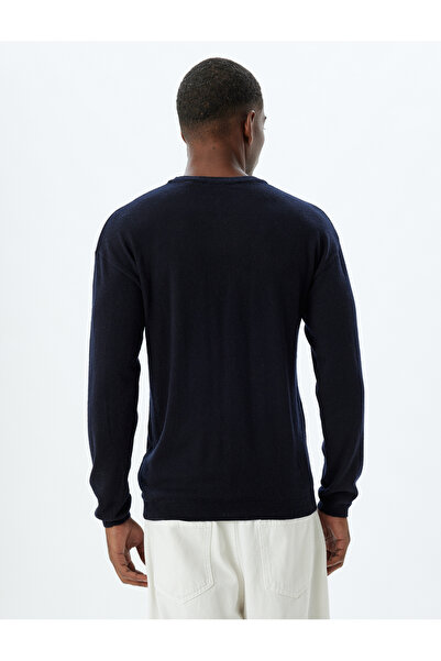 Koton Strickpullover mit Rundhalsausschnitt Basic Viskose