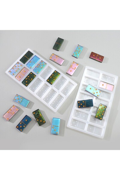 Genel Markalar Epoksi Domino Taşları Silikon Kalıbı (2 Parça)