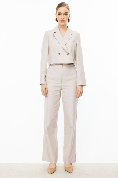 Ekol Μπουφάν crop με κουμπιά