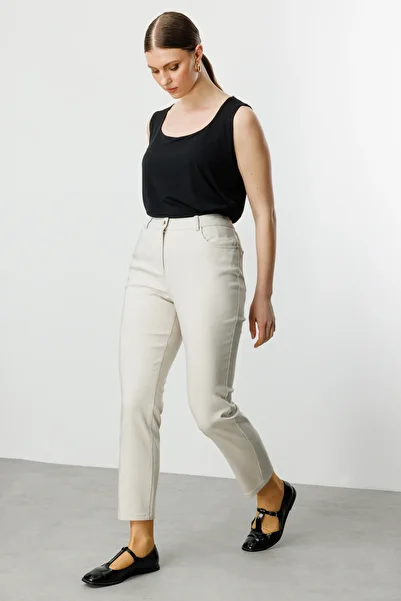 Ekol Narrow Leg Plus Size Trousers