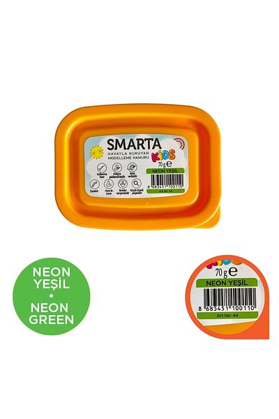 Smarta 70g Neon Green Modeling Plasticine - Air Drying, Argile Interest for / 30000044