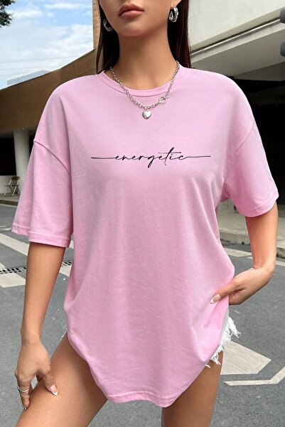 NO 601 Γυναικείο μπλουζάκι με ενεργητικό εμπριμέ Oversize Μπλουζάκι με φαρδιά...