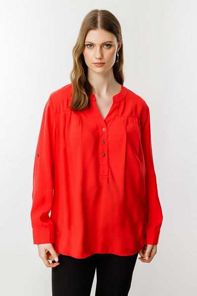 Ekol Buttoned Front Turtleneck Blouse