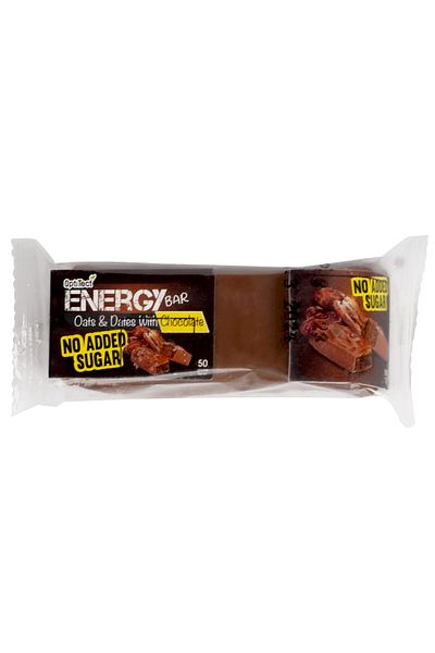 OptiTect Energy Bar, Chocolate Protein with Oats and Dates,  Fiber Rich, Box of 24 Pieces