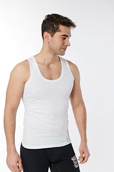 XORVİO Men's White Classic Strappy Tank Top Cotton Stylish Quality Tank Top