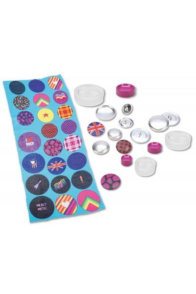 LENA Lena badge and button creation creativity set 20 badges with patterns