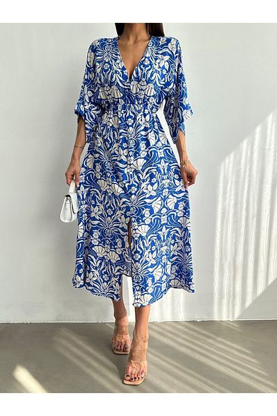 BEJNA Rochie de vară lungă cu decolteu dublu pentru femei