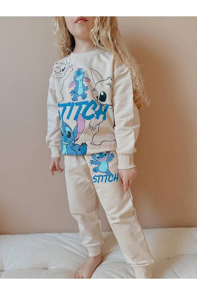 YİGİT BUTİK Yigit Boutique Character Printed Girl's Bottom Top Set