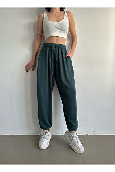 BEJNA Women's Emerald Modal Draped Loose Pants