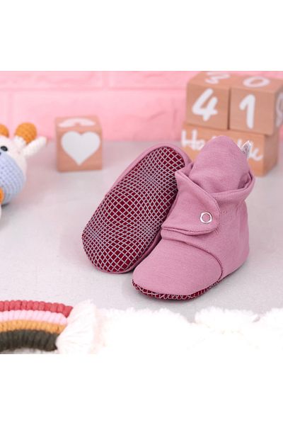 Ella Bonna Babyschuhe aus Bio-Baumwolle, rutschfeste Sohle, Hausschuhe für Neugeborene aus Baumwolle, Heim- und Kinderzimmerschuhe