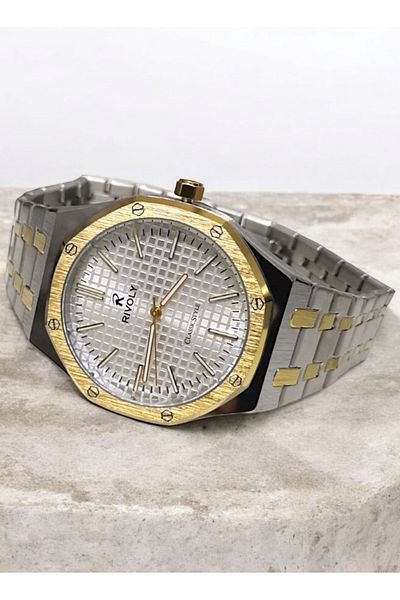 Rivoly Rivoli Men's Stainless Steel Analog Quartz Watch, Easy to Read, Fashionable Design, Water Resistant