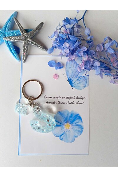 demirbasavm سلسلة مفاتيح إيبكسي مصنوعة يدويًا مخصصة لعيد الأم