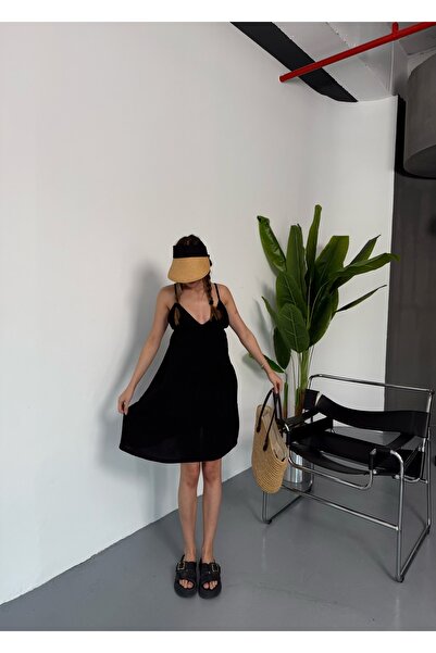 BEJNA Women's Strap Summer Knitted Short Dress