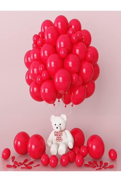 VIP Balon 30'lu Kırmızı Pastel Balon – Helyum Uyumlu ve Dayanıklı