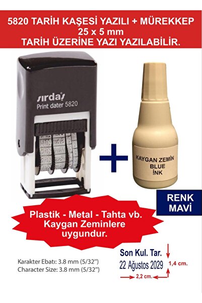 sırdaş kaşe 5820 TARİH KAŞESİ YAZILI+ KAYGAN ZEMİN MÜREKKEP