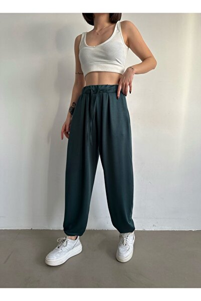 BEJNA Women's Emerald Modal Draped Loose Pants