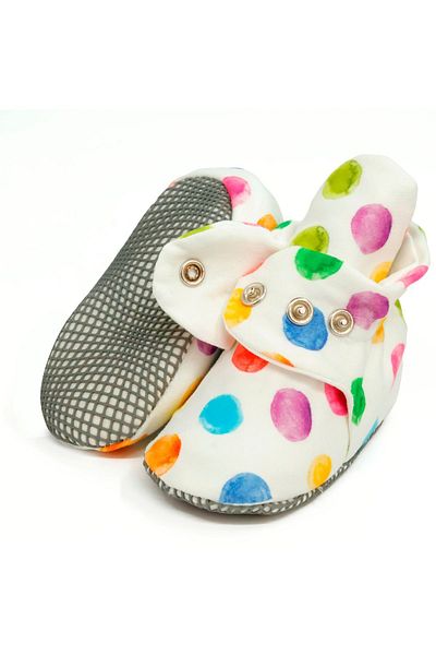 Ella Bonna Organic Cotton Baby Booties, Anti-Slip Sole, Cotton Newborn Slippers Home Nursery Shoes