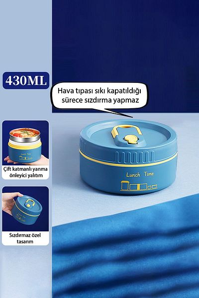 Weather Forecast Blue 304 Steel Food Storage Container - 430 Ml, Travel Bowl (Non-Hot), Cin417Mv