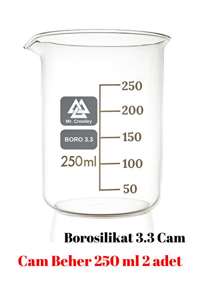 Mr. Crowley Cam Beher 250 ml 2 adet Kısa Form Isıya Dayanıklı