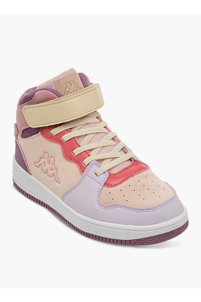 Kappa Girls' Panelled High Top Sneakers with Hook and Loop Closure