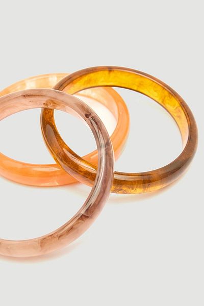 Gusto Brown Triple Ring Bracelet Set