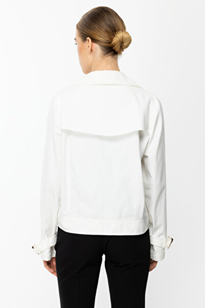 Ekol Double Breasted Short Denim Coat