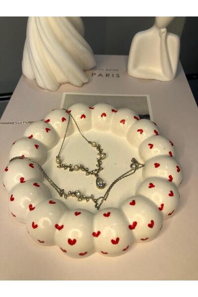 Sunglow Small Heart Decorative Jewelry Plate, Gift, Bubble Presentation Holder, Candle Holder