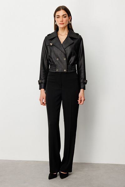 Ekol Double Breasted Epaulette Crop Coat