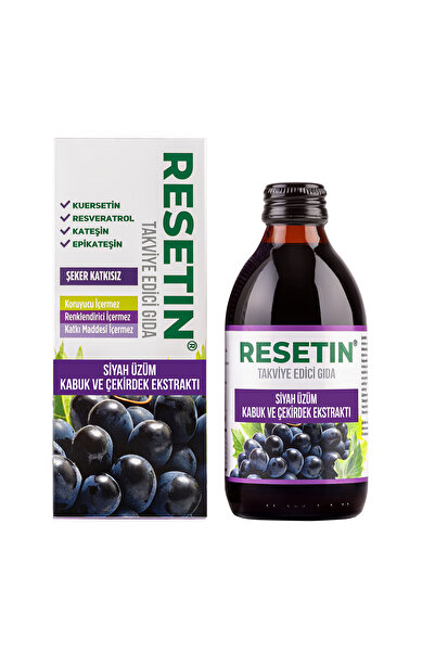 Resetin 250 ml Siyah Üzüm Kabuk ve Çekirdek Ekstraktı Takviye Edici Gıda