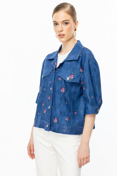 Ekol Floral Patterned Cotton Coat