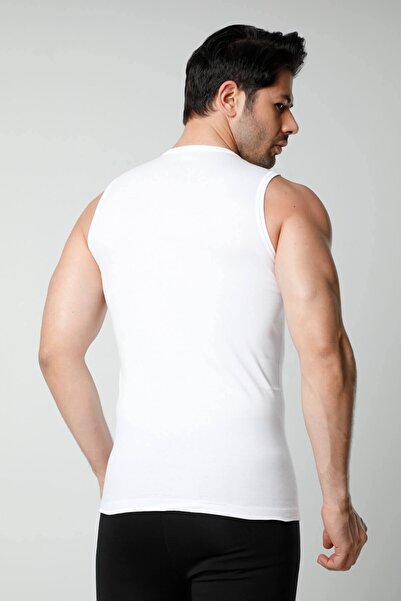 Hmd Ανδρικό εσώρουχο 511 3-Riband Crew Neck Zero Sleeve - Λευκό