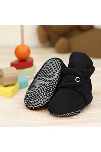 Ella Bonna Organik Pamuk Bebek Patiği, Kaydırmaz Taban, Pamuklu Yenidoğan Pandufu Ev Kreş Ayakkabı