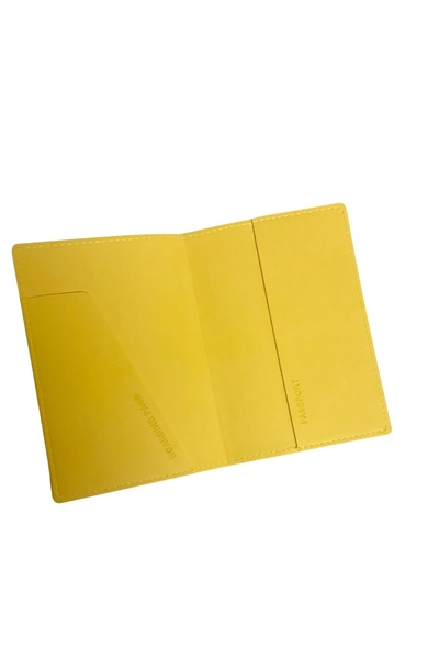 Smyrna Acar Mira Thermo Leather Passport Case Passport Holder Plain Yellow