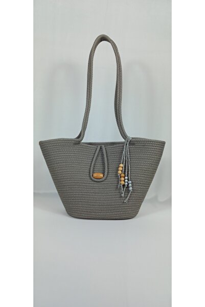 Fashion'Ss BuMu Bag &Tress İp Kadın Omuz Çantası, Jüt İp Çanta, Hediyelik, Hasır Çanta