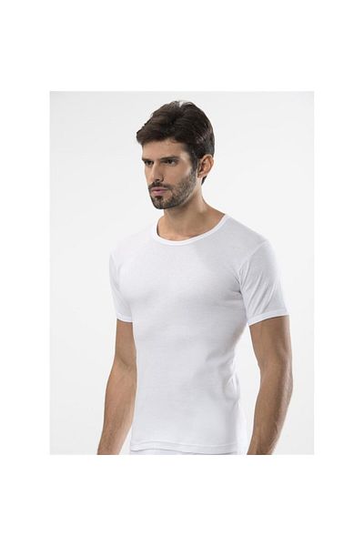 TÜREN 102 Rib O Neck Men's Undershirt Double Pack-white