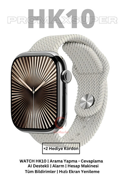 GoMarkt Watch 10 Özellikli HK10 Promax Akıllı Saat Türkçe Menü Iphone ve Andr...