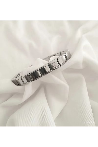 bijoux uniques Steel g Letter Italian Charm Bracelet
