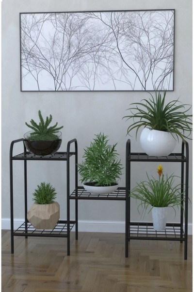 Mgr Office 5 Raflı Dekoratif Amaçlı Metal Ayaklı Saksı Standı Saksılık Çiçekl...